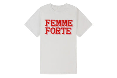 Femme Forte White Organic Cotton T-Shirt T-shirts Black & Beech
