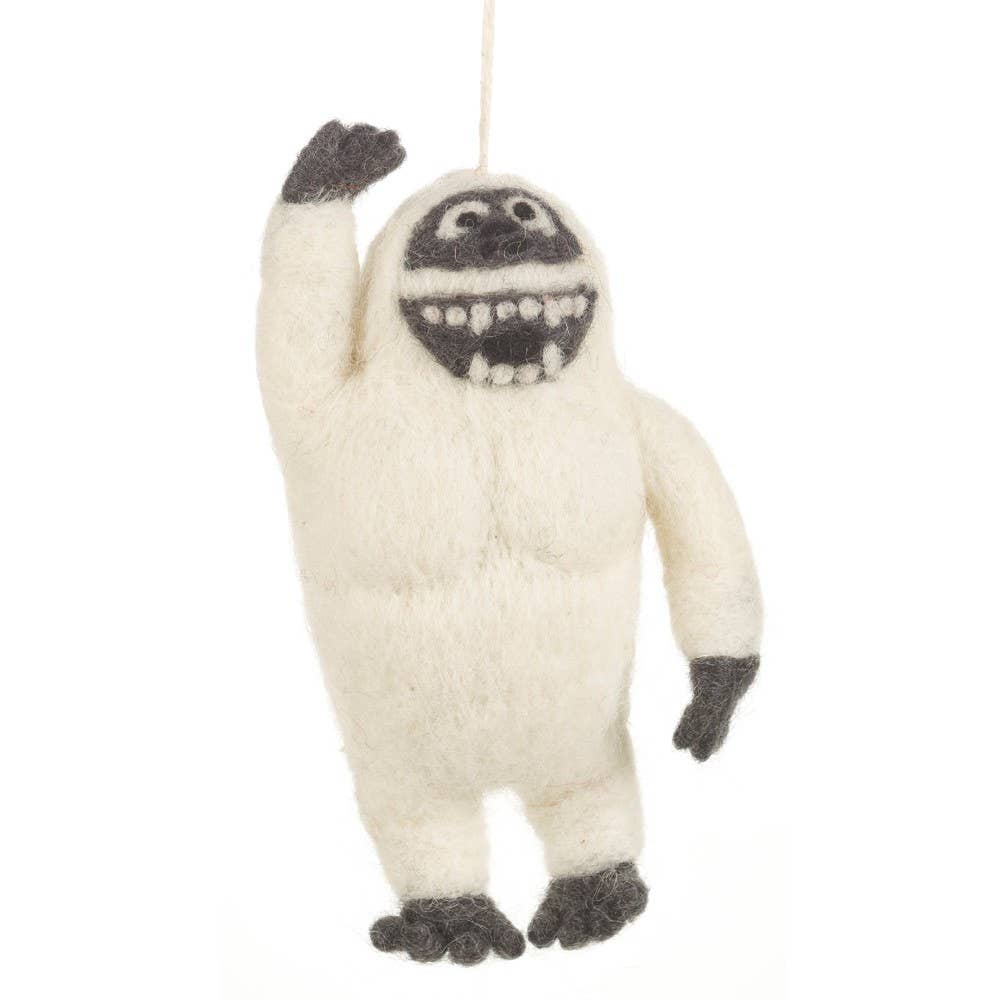 Handmade Felt Yeti Biodegradable Hanging Decoration Felt So Good