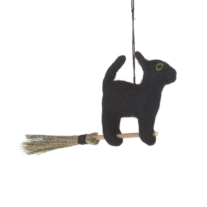 Handmade Hanging Flying Black Cat Halloween Decoration Felt So Good