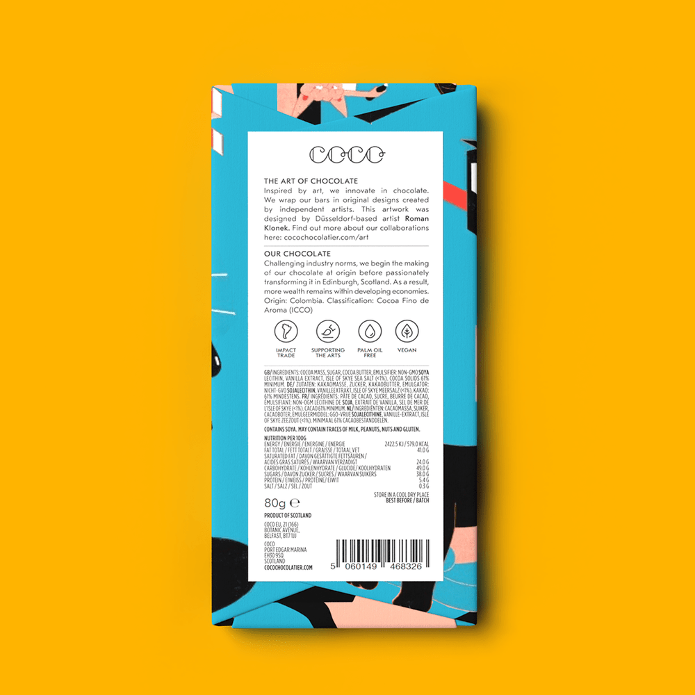 Isle of Skye Sea Salt Dark Chocolate Bar 80g Chocolate COCO Chocolatier