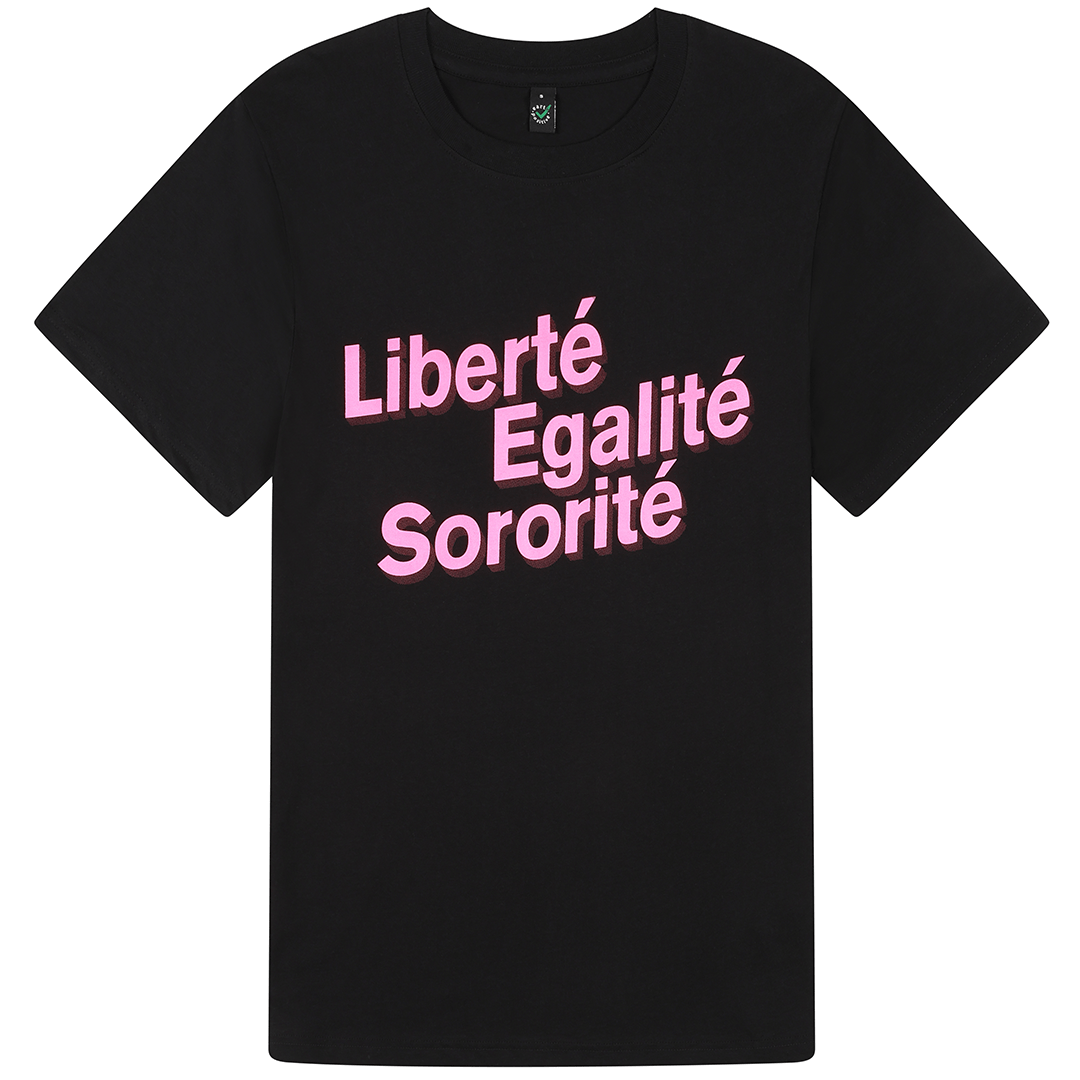 Liberté, Egalité, Sororité® Black Organic Cotton T-Shirt T-shirts Black & Beech