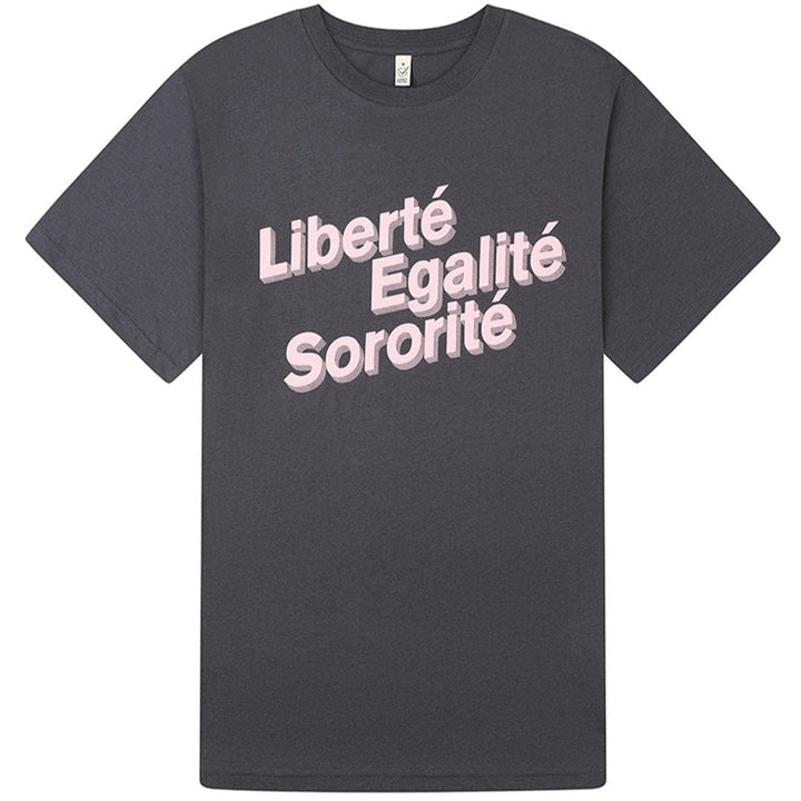 Liberté, Egalité, Sororité® Charcoal T-Shirt T-shirts Black & Beech