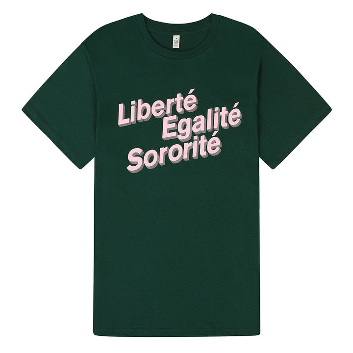 Liberté, Egalité, Sororité® Forest Green T-Shirt T-shirts Black & Beech