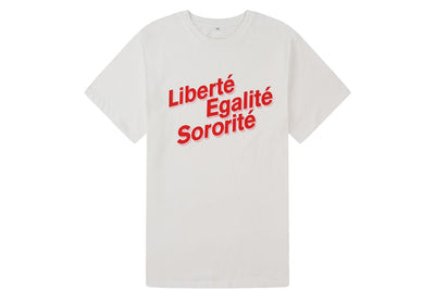 Liberté, Egalité, Sororité® White Organic Cotton T-Shirt T-shirts Black & Beech