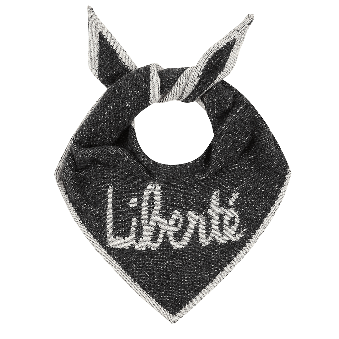 Liberté Lambswool Triangle Scarf in Anthracite Scarves Black & Beech