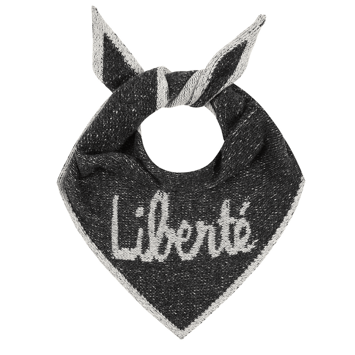Liberté Lambswool Triangle Scarf in Anthracite Scarves Black & Beech