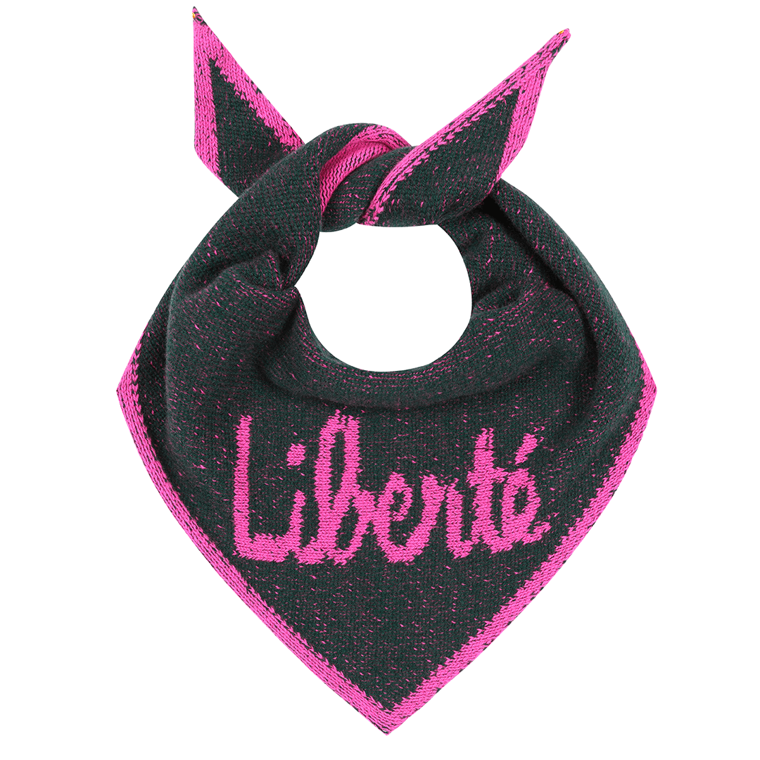 Liberté Lambswool Triangle Scarf in Evergreen Scarves Black & Beech