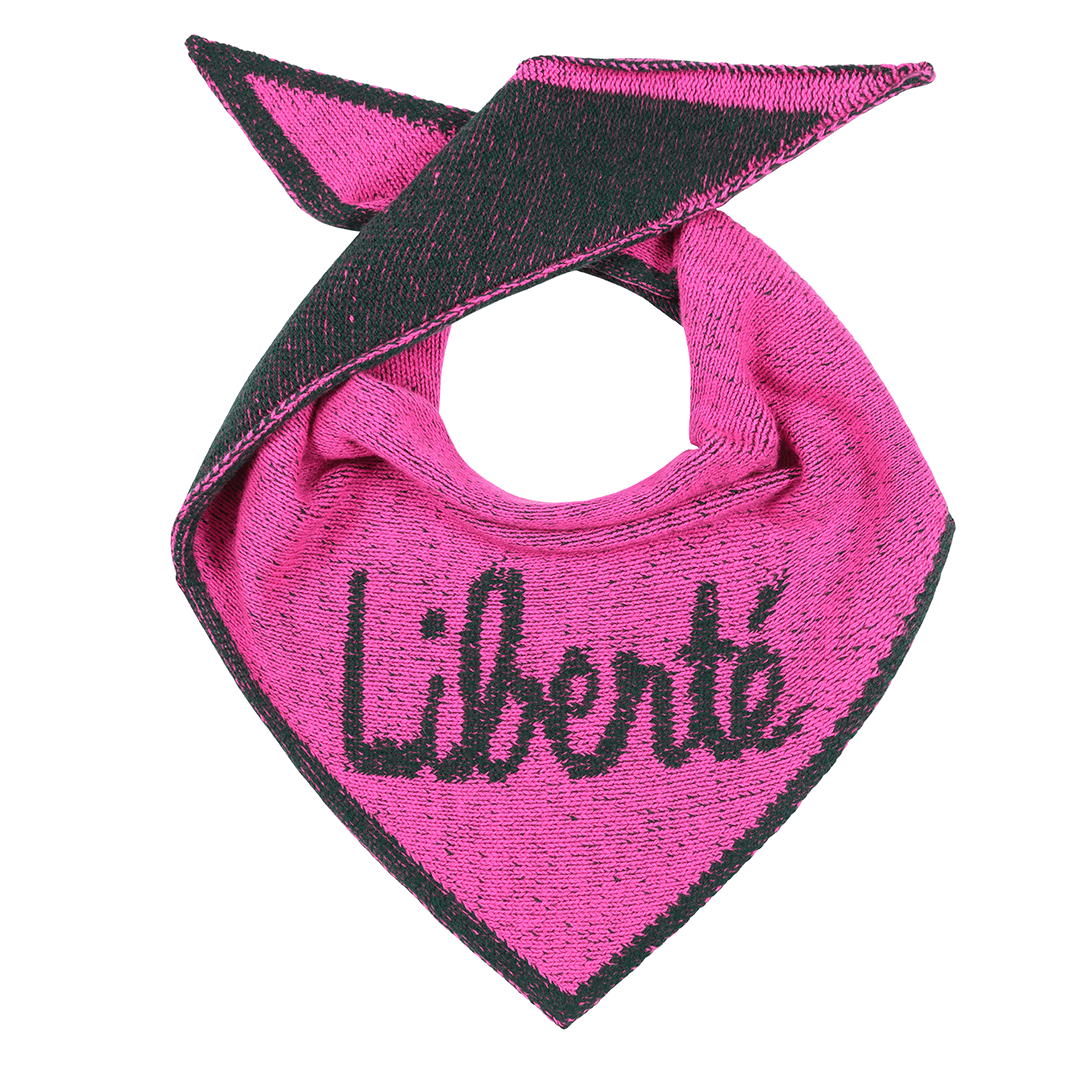 Liberté Lambswool Triangle Scarf in Fluro Pink Scarves Black & Beech