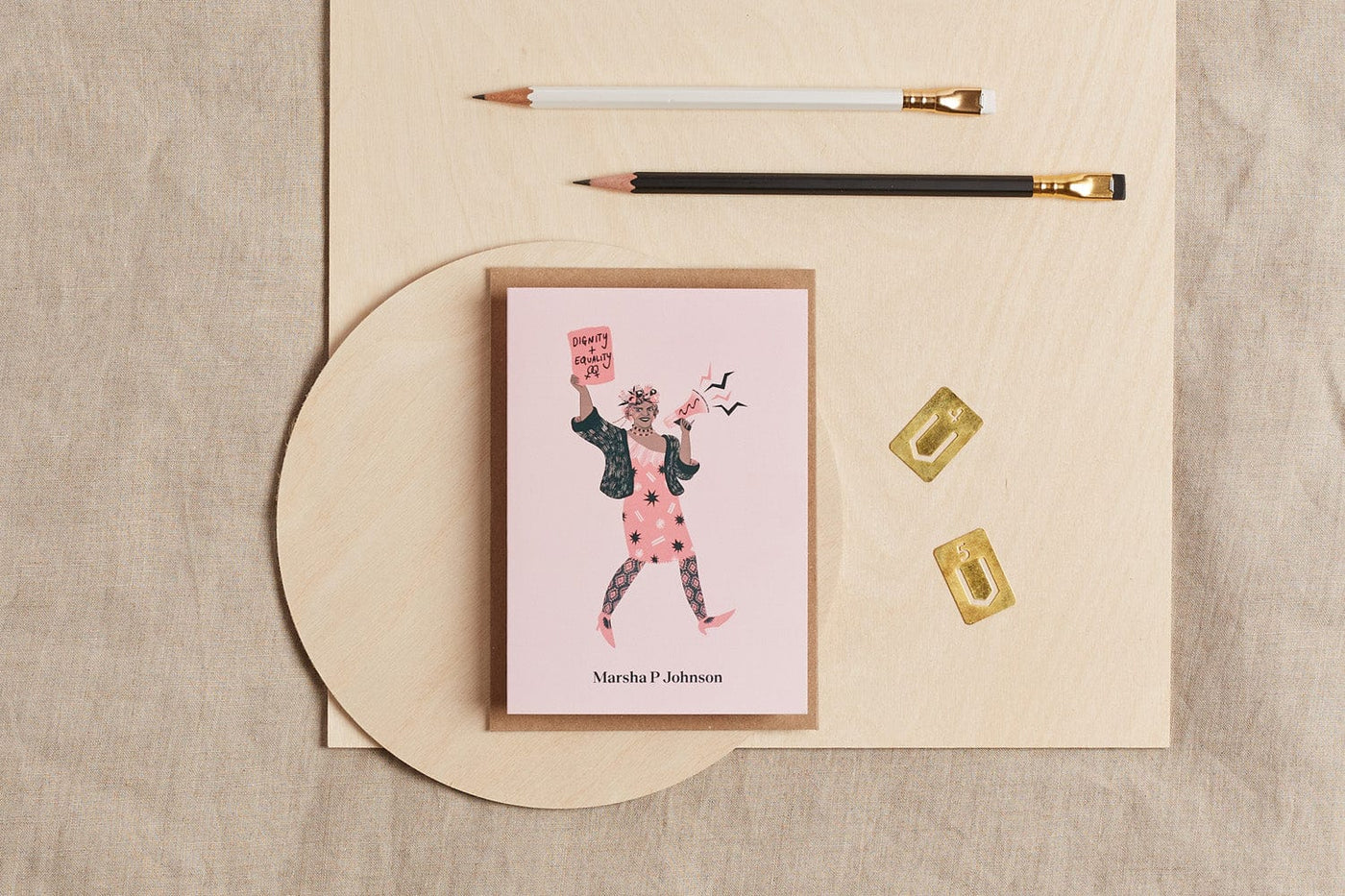 Marsha P. Johnson Feminist Icon Greeting Card Greeting & Note Cards Black & Beech