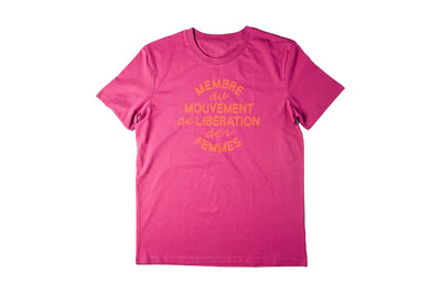 'Membre du mouvement de libération des femmes' fuchsia cotton t-shirt T-shirts Black & Beech