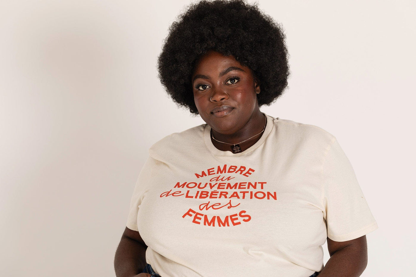 'Membre du mouvement de libération des femmes' raw cotton t-shirt T-shirts Black & Beech