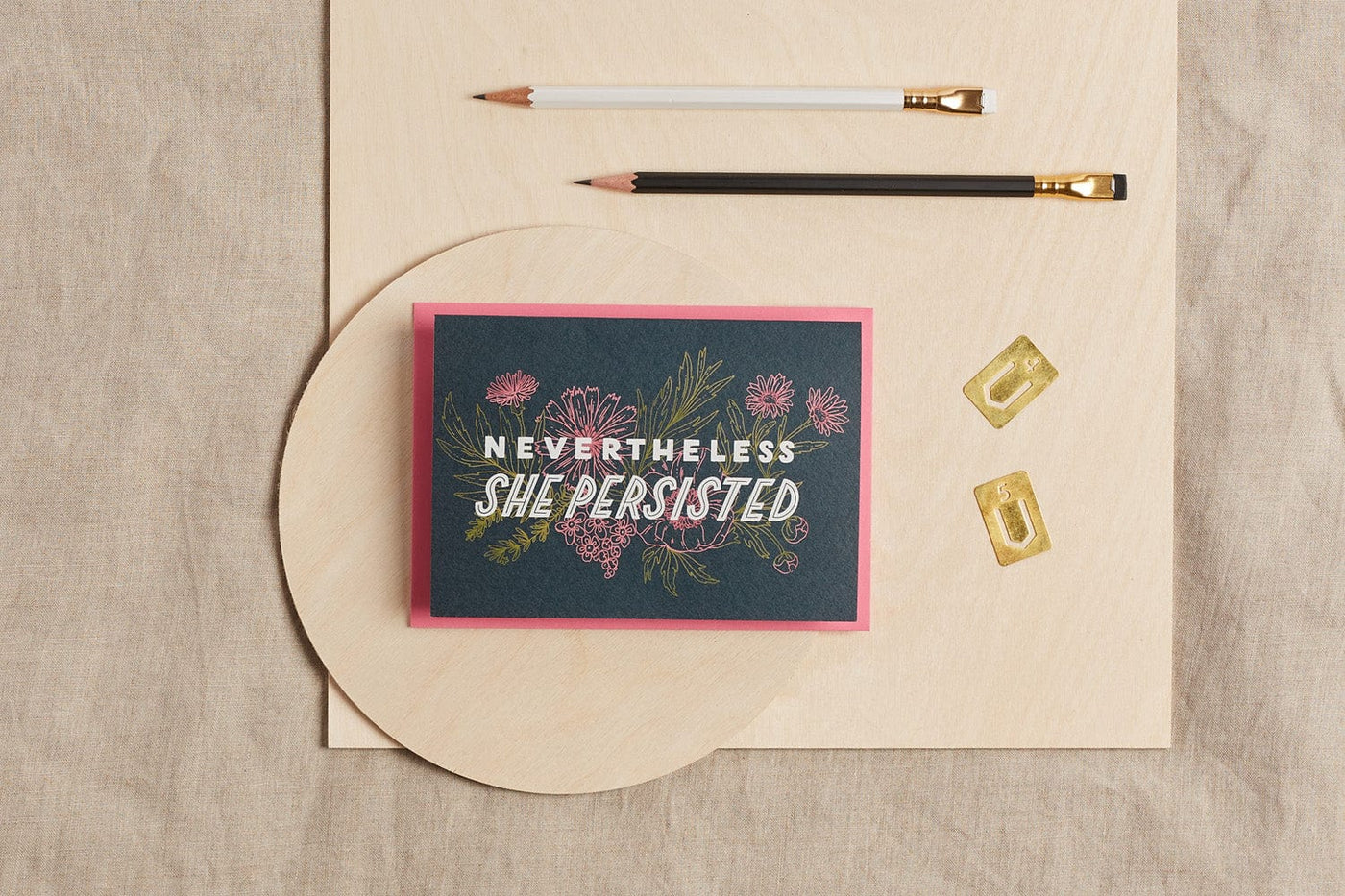 Nevertheless She Persisted Greeting Card - Navy Greeting & Note Cards Black & Beech