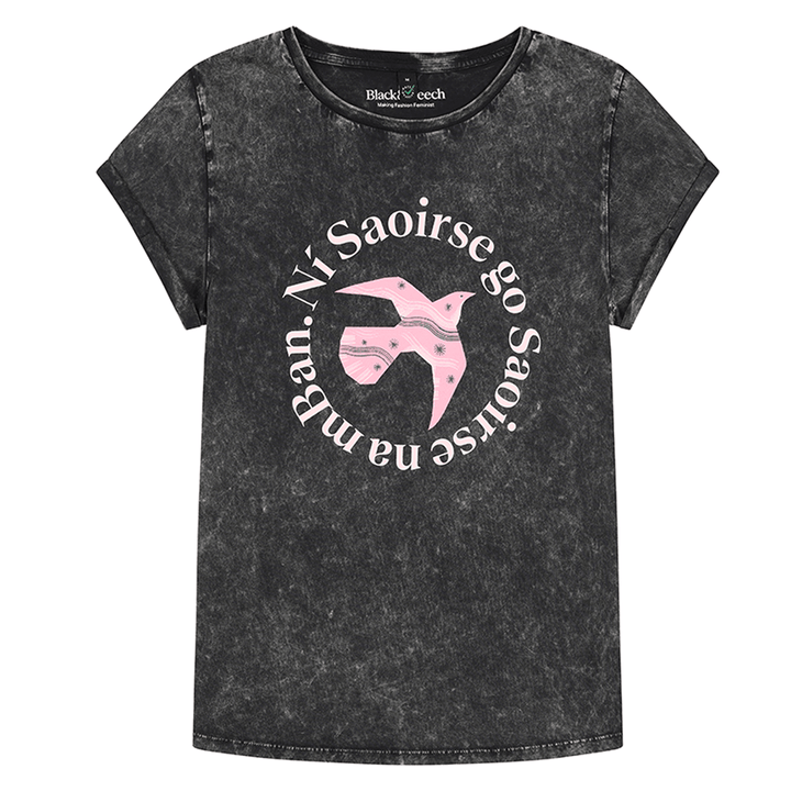 Ní Saoirse go Saoirse na mBan T-Shirt in Acid Black T-shirts Black & Beech