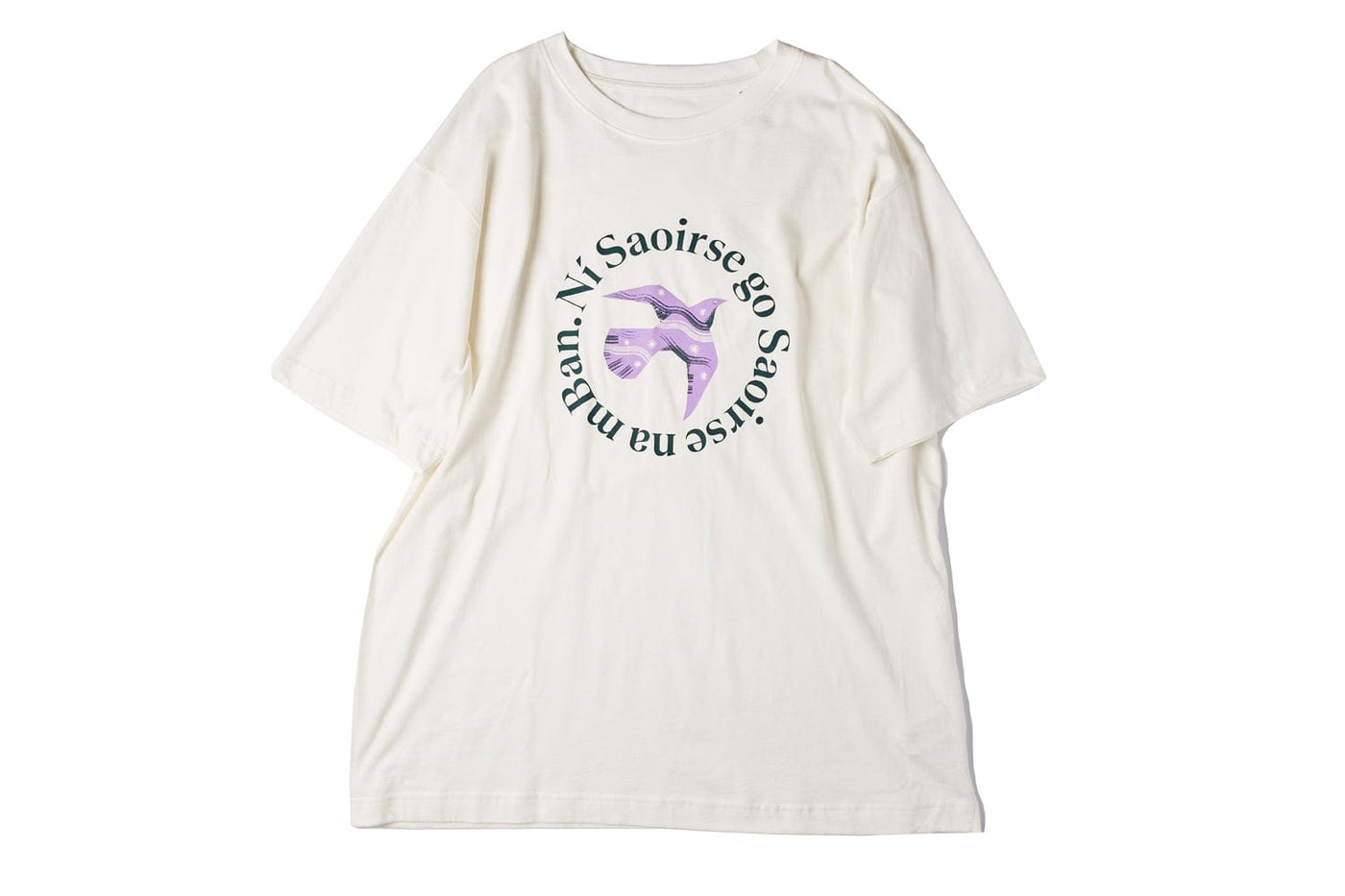 Ní Saoirse go Saoirse na mBan Vintage Cream Heavyweight T Shirt T-shirts Black & Beech
