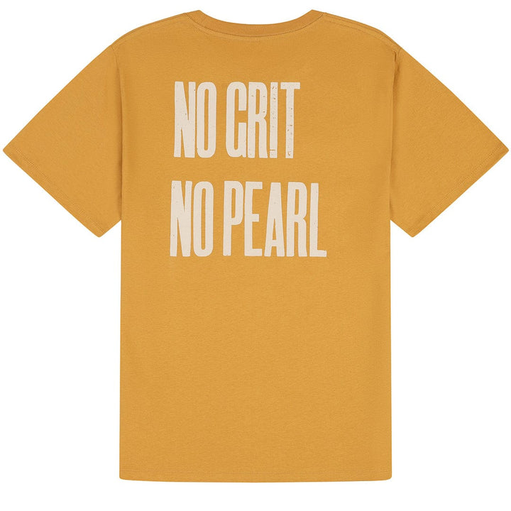 No Grit No Pearl Faded Mustard Organic Cotton T-Shirt T-shirts Black & Beech