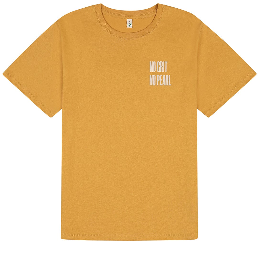 No Grit No Pearl Faded Mustard Organic Cotton T-Shirt T-shirts Black & Beech