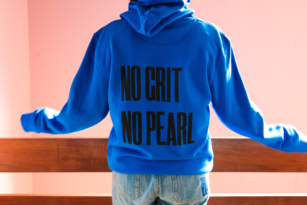 No Grit No Pearl Hoodie in Royal Blue Sweatshirts Black & Beech