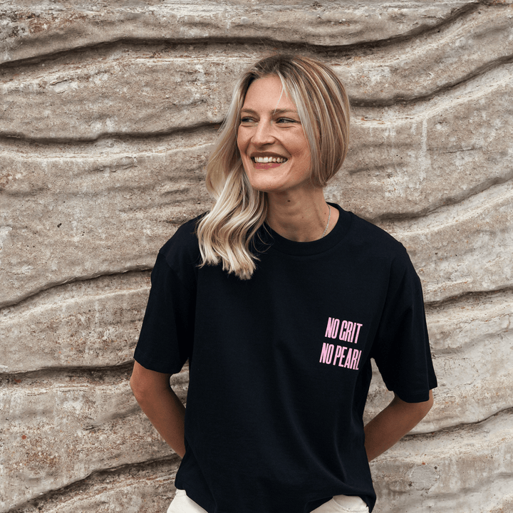 No Grit No Pearl Organic Cotton T-Shirt in Black T-shirts Black & Beech