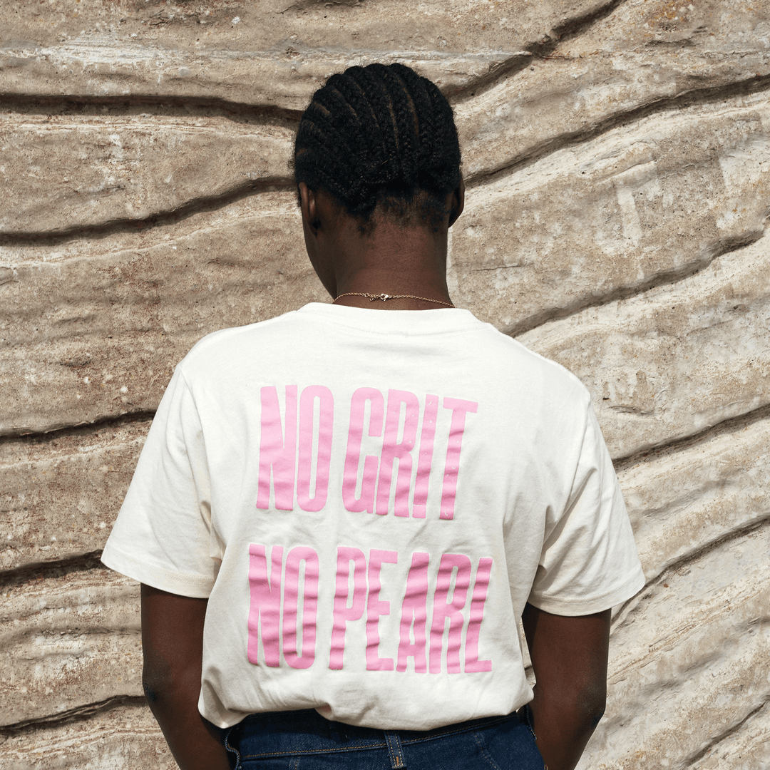 No Grit No Pearl Organic Cotton T-Shirt in Raw Cotton T-shirts Black & Beech