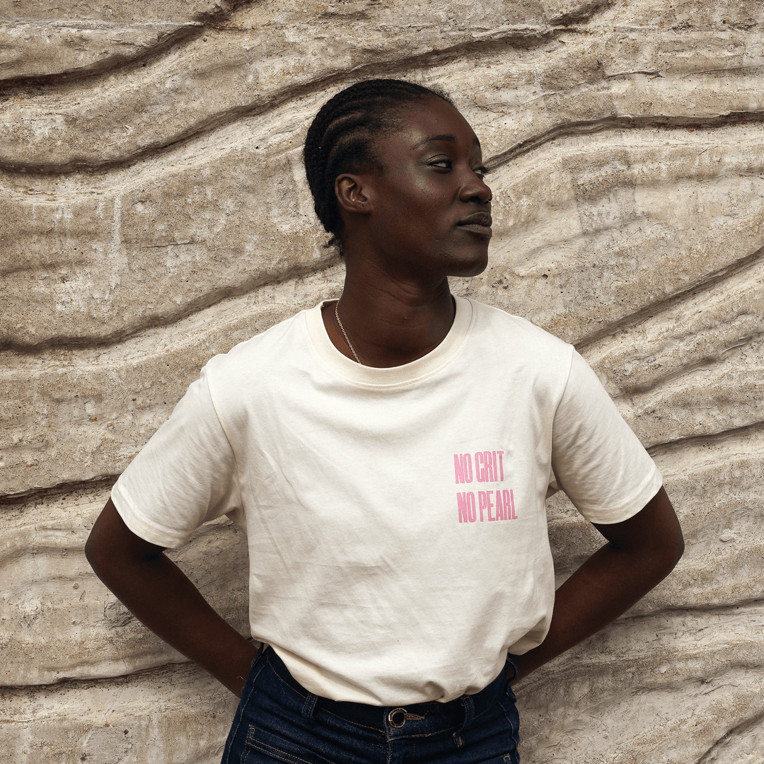 No Grit No Pearl Organic Cotton T-Shirt in Raw Cotton T-shirts Black & Beech