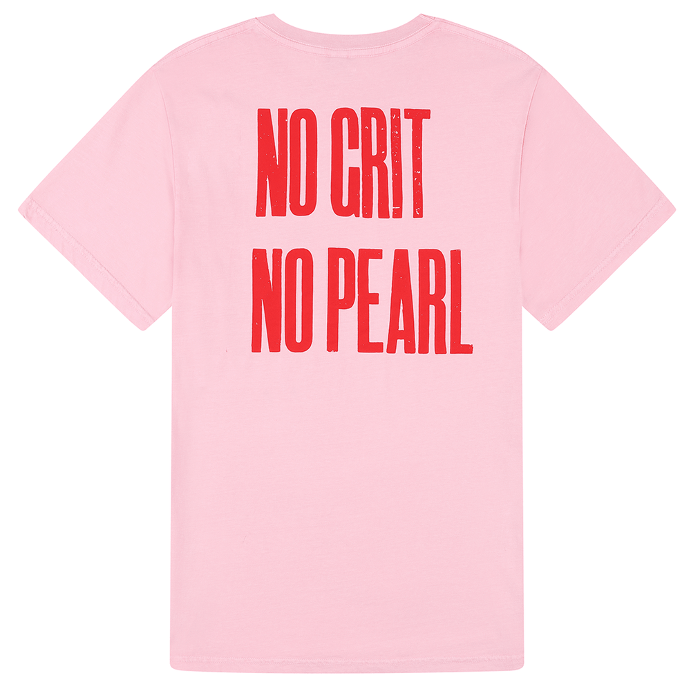 No Grit No Pearl Organic Cotton T-Shirt in Stonewash Pink T-shirts Black & Beech