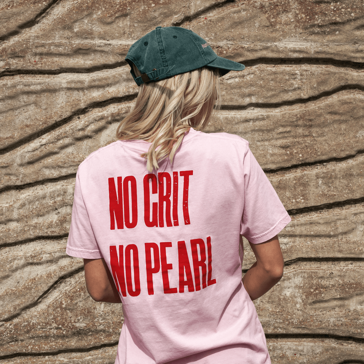 No Grit No Pearl Organic Cotton T-Shirt in Stonewash Pink - Black & BeechXS