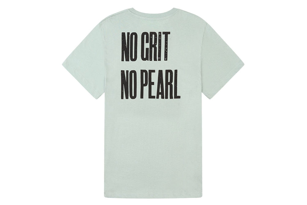 No Grit No Pearl Sage Green Organic Cotton T Shirt T-shirts Black & Beech