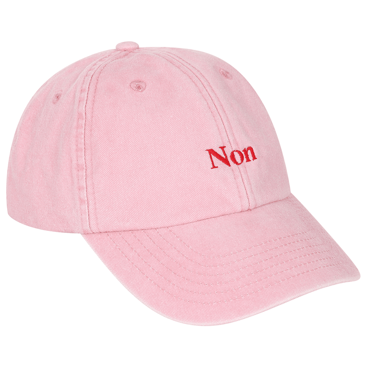 Non Baseball Cap in Stonewash Pink baseball cap Black & Beech