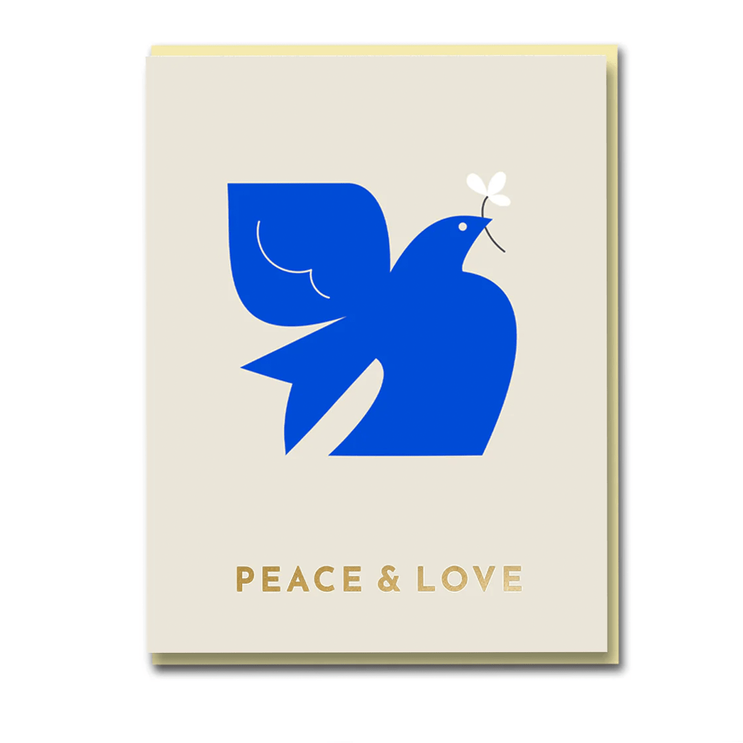 Peace and Love Dove Greeting Card Greeting & Note Cards Black & Beech