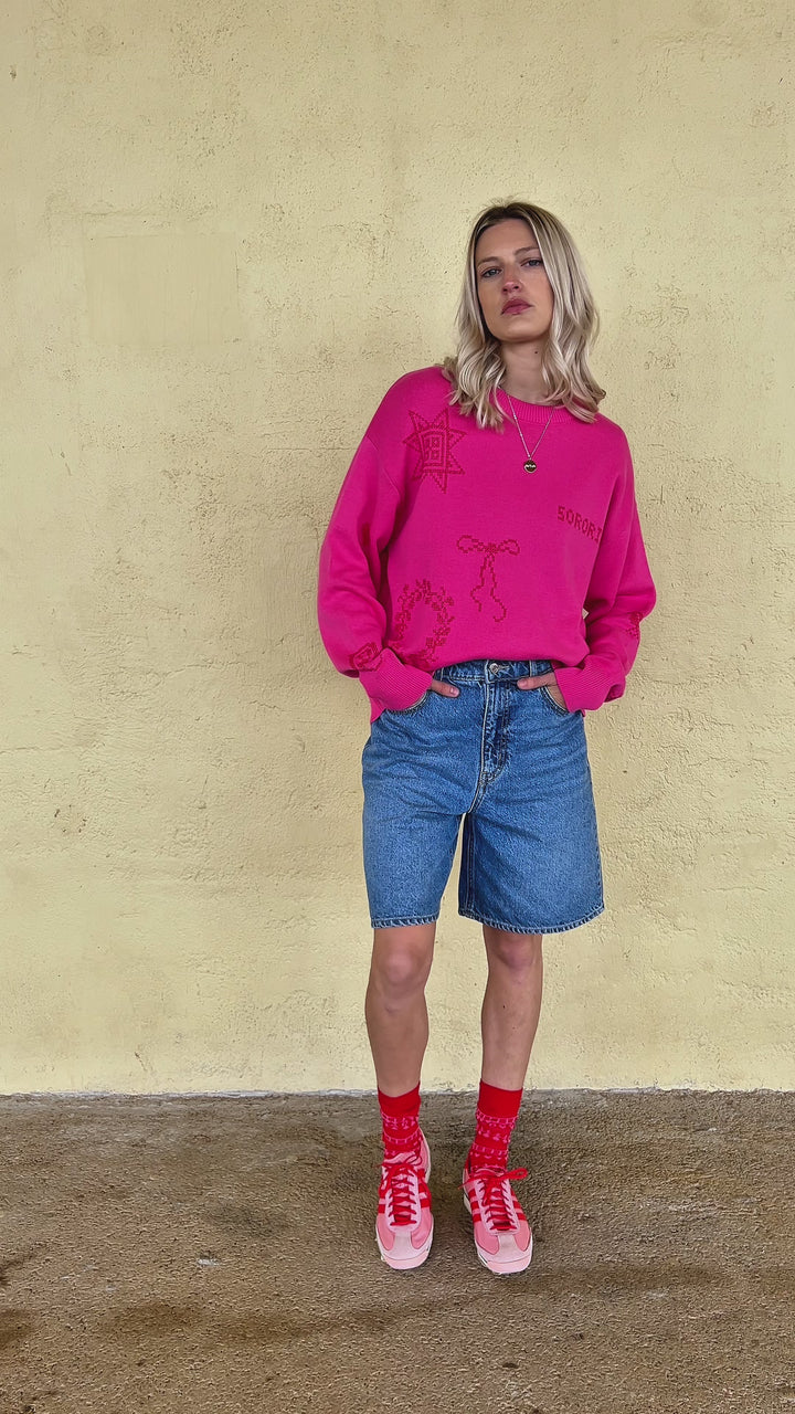 Cross Stitch Jumper in Hibiscus