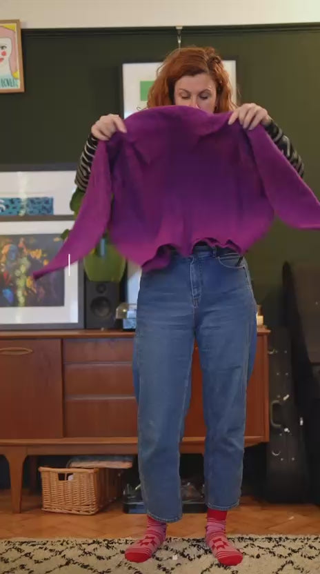 Do No Harm Take No Shit Merino Funnel Jumper in Anemone