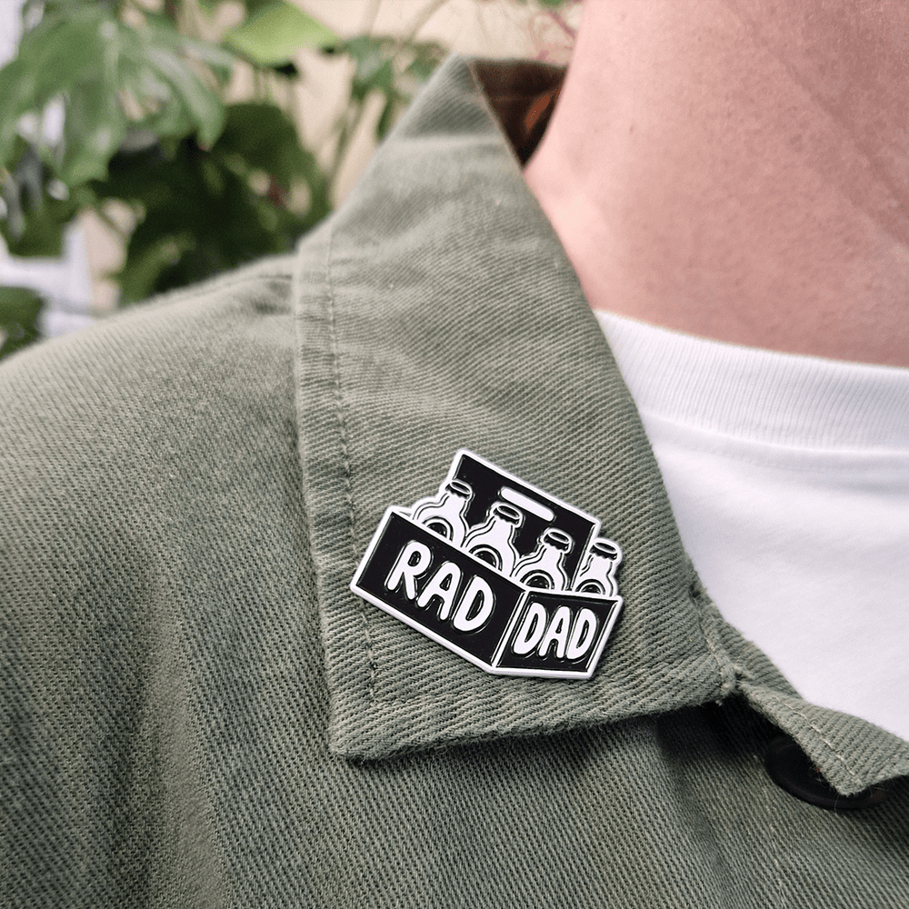 RAD DAD Beer Enamel Pin Brooches & Lapel Pins Black & Beech
