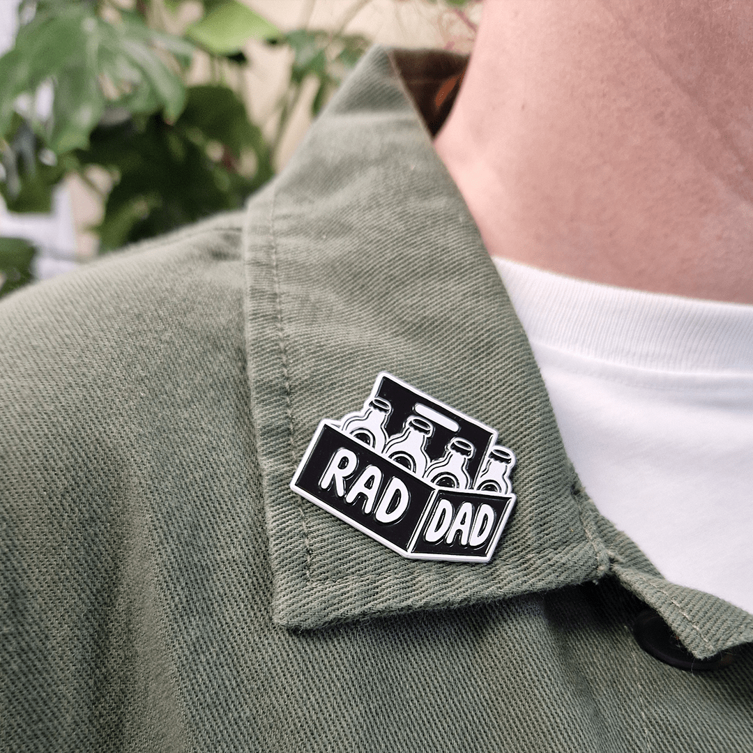 RAD DAD Beer Enamel Pin Brooches & Lapel Pins Black & Beech