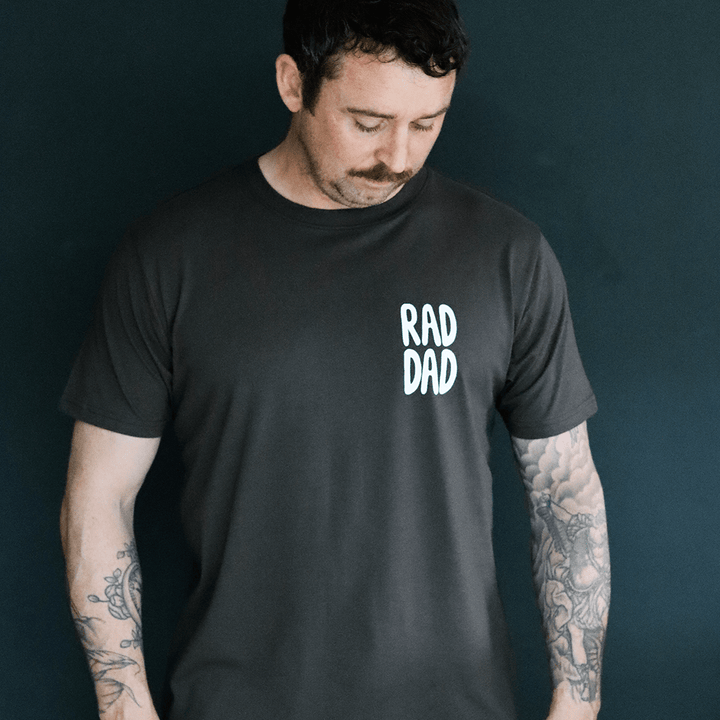 RAD DAD Coffee T-Shirt in Dark Charcoal Men's T-Shirts Black & Beech