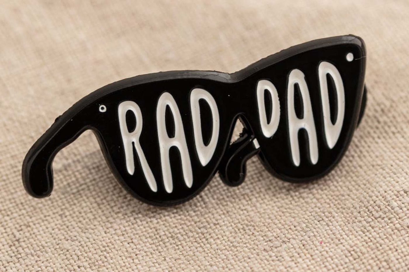 RAD DAD Enamel Pin - Glasses Brooches & Lapel Pins Black & Beech