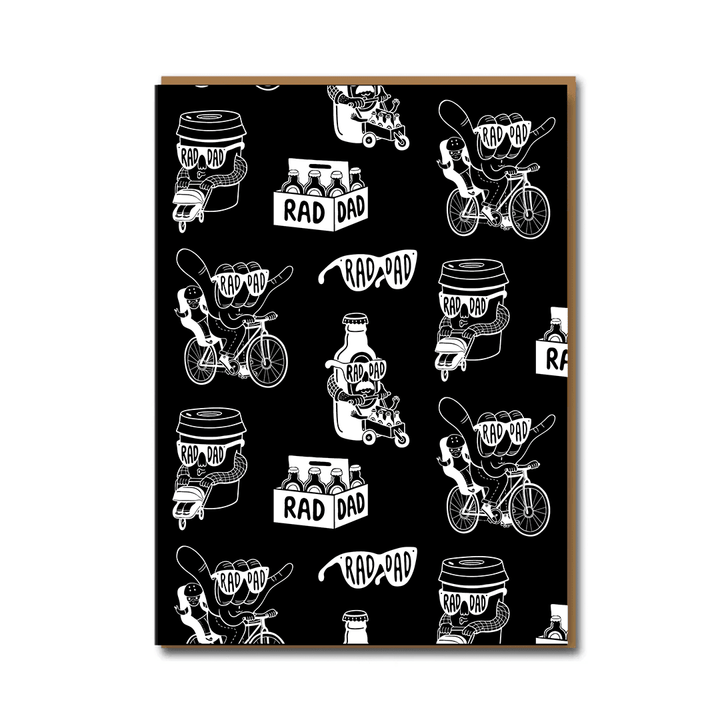 Rad Dad Greeting Card - Black &amp; Beech