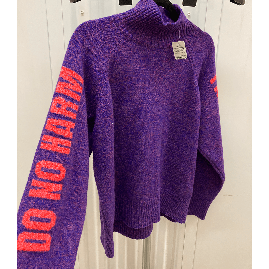Sample Sale - Do No Harm Take, No Shit Funnel Jumper in Amethyst - Black &amp; BeechS 2