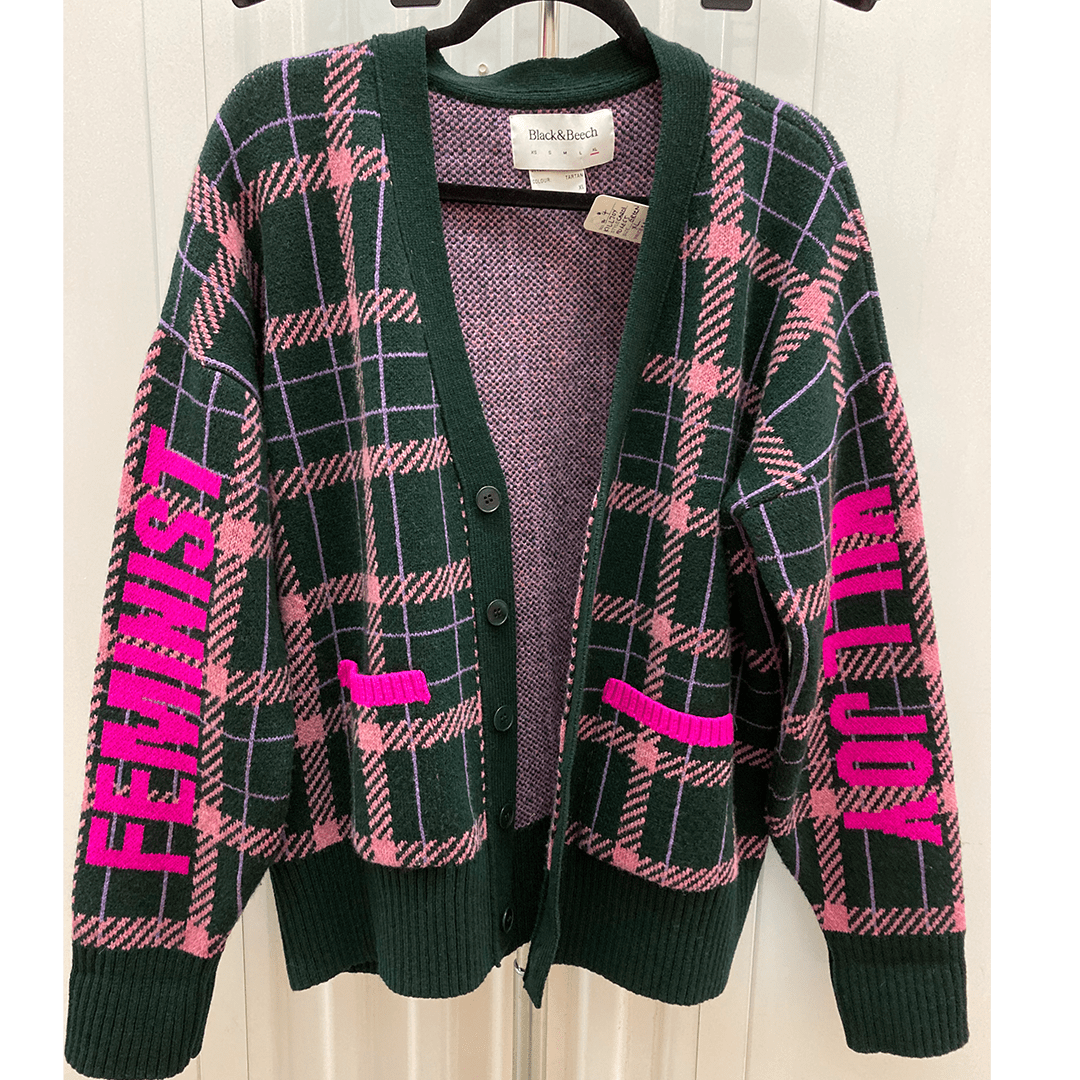 Sample Sale - Feminist Killjoy Cardigan in French Rose Cardigan Black & Beech