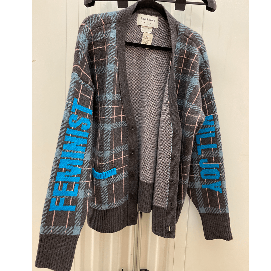 Sample Sale - Feminist Killjoy Cardigan in Graphite Cardigan Black & Beech