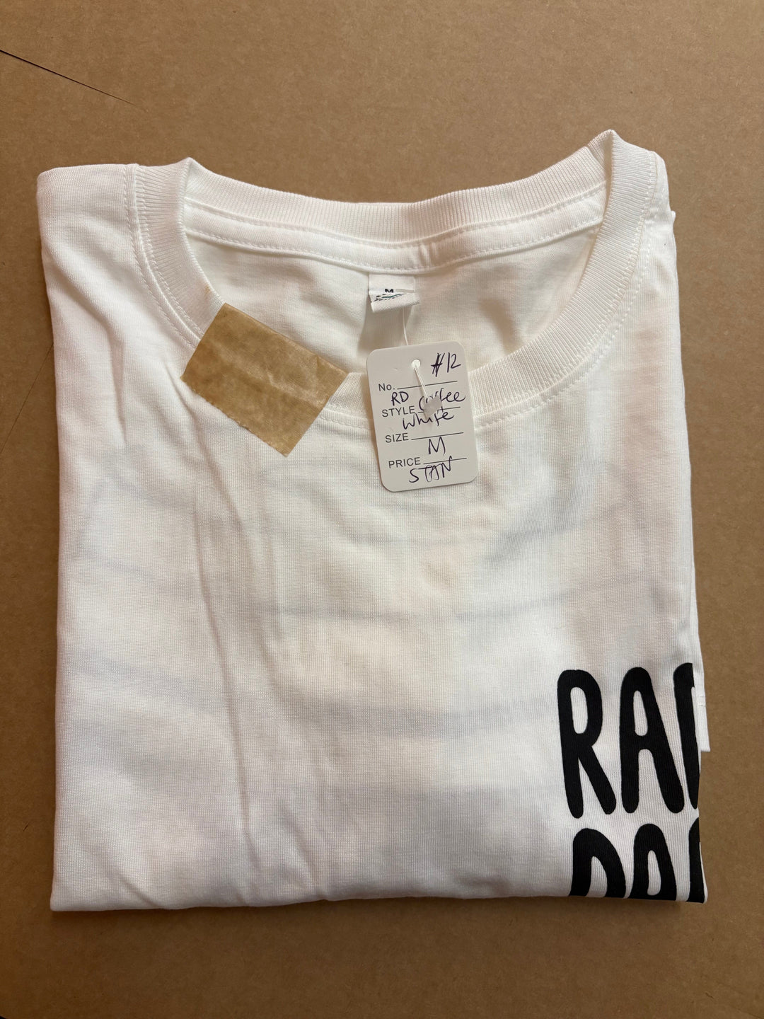 *SECONDS SALE* RAD DAD Coffee T-Shirt in White Black & Beech