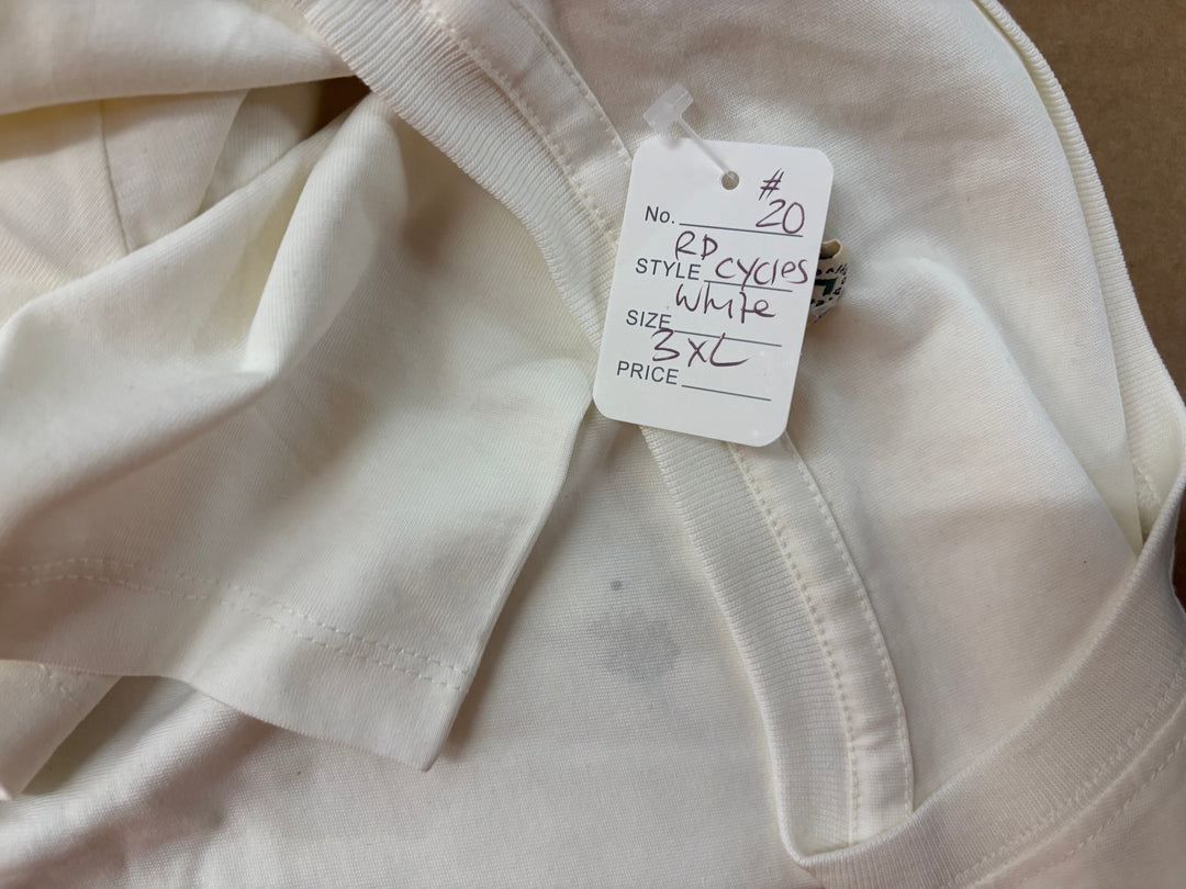 *SECONDS SALE* RAD DAD Cycles T-Shirt In Faded White Men's T-Shirts Black & Beech