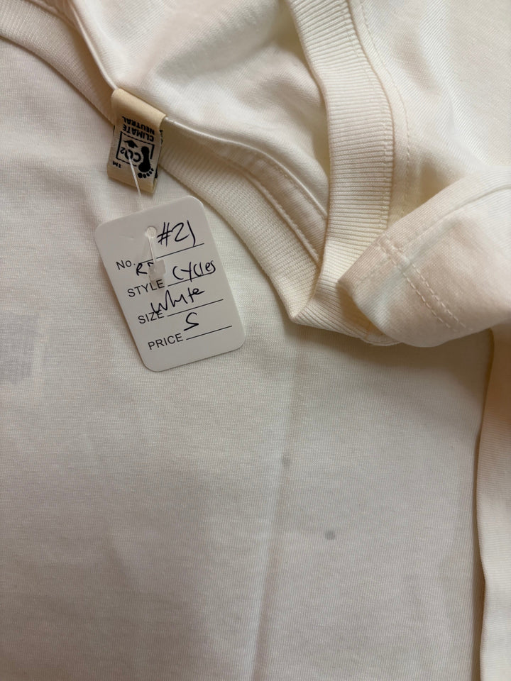*SECONDS SALE* RAD DAD Cycles T-Shirt In Faded White Men's T-Shirts Black & Beech