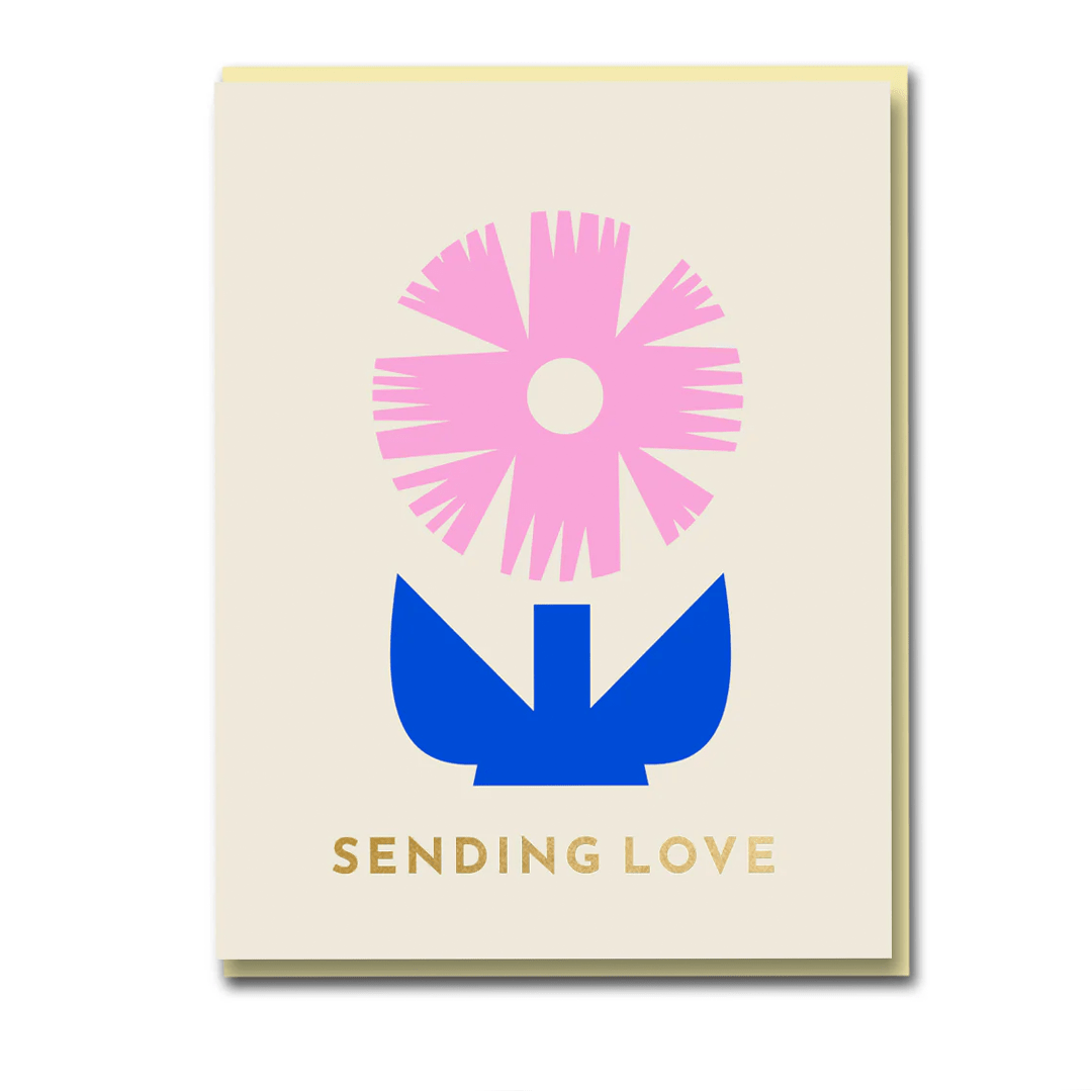 Sending Love Flower Greeting Card Greeting & Note Cards Black & Beech