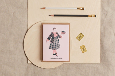 Simone de Beauvoir Feminist Icon Greeting Card Greeting & Note Cards Black & Beech