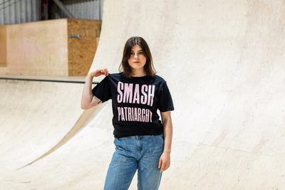 Smash Patriarchy Embrace Matriarchy Black Cotton T-Shirt T-shirts Black & Beech