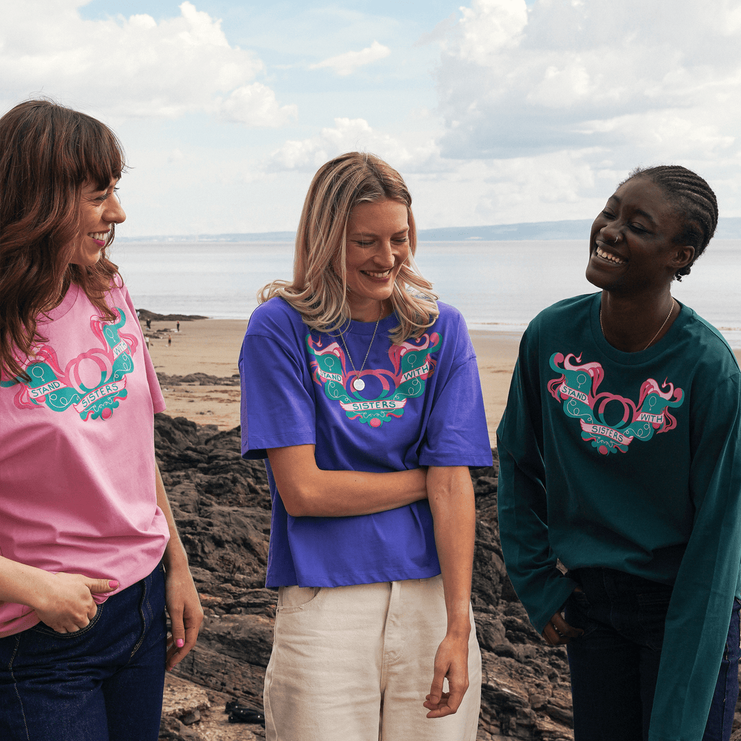 Stand With Sisters Bubble Pink T-Shirt T-shirts Black & Beech