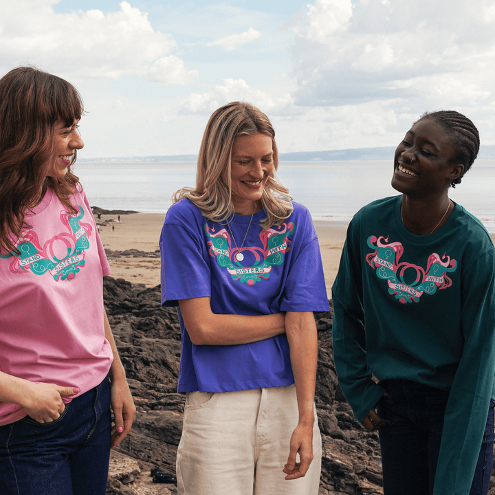 Stand With Sisters Bubble Pink T-Shirt T-shirts Black & Beech