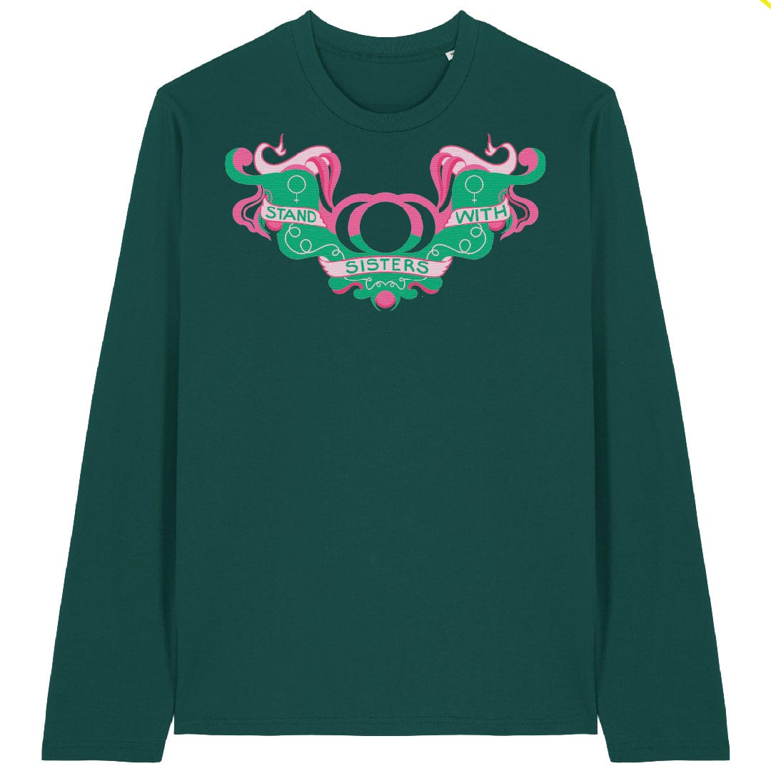 Stand With Sisters Green Long Sleeve T-Shirt T-shirts Black & Beech