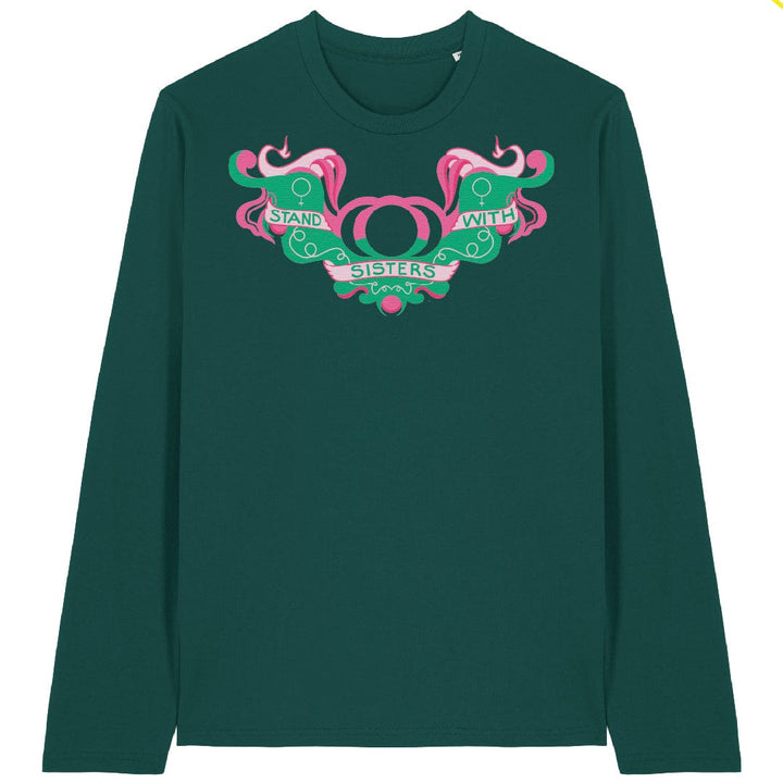 Stand With Sisters Green Long Sleeve T-Shirt T-shirts Black & Beech