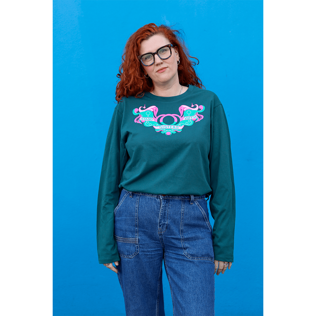 Stand With Sisters Green Long Sleeve T-Shirt T-shirts Black & Beech